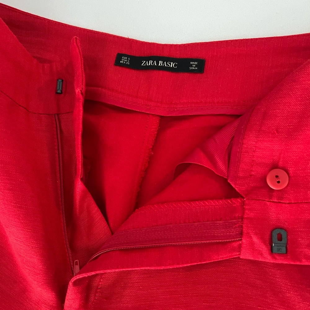 Zara Basic Red linen trousers
